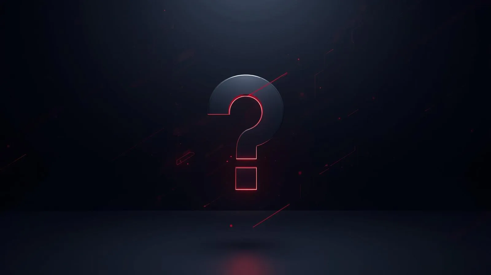 Futuristic 3D question mark in a cyber-style environment representing thin client and EUC frequently asked questions